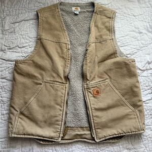 Carhartt Beige Sherpa-Lined Vest